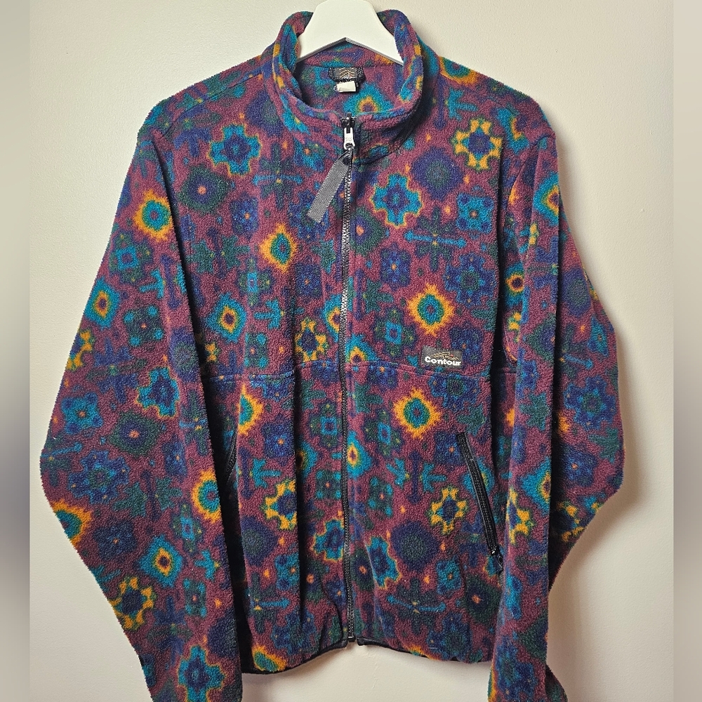 Vintage Contour Outdoor Mens Fleece Zip up